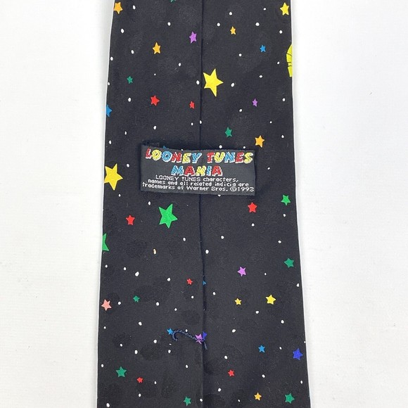 VTG 1993 Taz Marvin Martian SAVOR THE PLANETS Space Stars Earth Moon Necktie - Picture 6 of 8